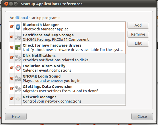 Startup Application Preferences